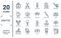 dentist linear icon set. includes thin line dental house, apicoectomy, healthy tooth, tooth extraction, medical list, dental floss