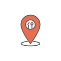 Dentist location icon with dental image - geolocation pin idea