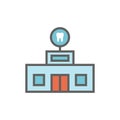 Dentist location icon - dental images, dental building with wind
