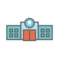 Dentist location icon - dental images, dental building with wind