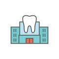 Dentist location icon - dental images, dental building with wind