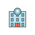 Dentist location icon - dental images, dental building with wind