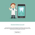 The dentist man with online consult