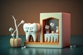 Dentist molar tooth clinic, 3D Clinick, generative Ai