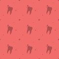 Dentist Molar Tooth With Stars Seamless Silhouette Background