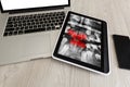 Dentist Office-Digital tablet with a patients x-rays Royalty Free Stock Photo