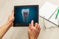 Dentist Office-Digital tablet with a patients x-rays Royalty Free Stock Photo