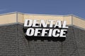 Dentist office exterior with white text and roof tile background Royalty Free Stock Photo