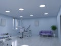 Dentist office interior, 3d render, 3d illustration clean