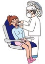 Young woman being treated by a dentist