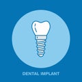 Dentist, orthodontics line icon. Dental implant, tooth orthodontics sign, medical elements. Health care thin linear Royalty Free Stock Photo