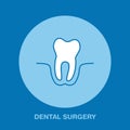 Dentist, orthodontics line icon. Dental surgery, tooth pulling sign, medical elements. Health care thin linear symbol Royalty Free Stock Photo