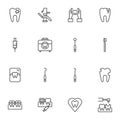 Dentist, orthodontics line icons set Royalty Free Stock Photo