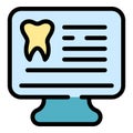 Dentist patient card icon color outline vector