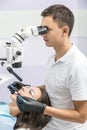 Dentist with patient in clinic Royalty Free Stock Photo