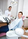 Dentist and patient in office Royalty Free Stock Photo