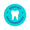 Dentist recommended approved vector icon logo badge Royalty Free Stock Photo