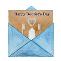 Dentist\'s day greeting card. Close-up no people