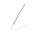 Dentist`s sickle probe dental explorer on white with drop shadow with clipping path