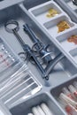 Dentist's tools drawer Royalty Free Stock Photo