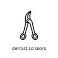 dentist Scissors icon. Trendy modern flat linear vector dentist Royalty Free Stock Photo