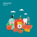 Dentist services vector flat style design illustration