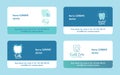 Dentist set of business cards vector illustration. Healthy tooth under protection with glowing effect, teeth whitening Royalty Free Stock Photo