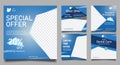 Dentist social media post templates with blue background.