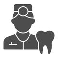 Dentist solid icon. Tooth picture and doctor symbol, glyph style pictogram on white background. Dentistry sign for Royalty Free Stock Photo