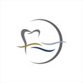 dentist stomatology dental clinic Logo on the beach medical design vector template