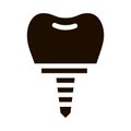 Dentist Stomatology Tooth Implant glyph icon