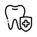 Dentist Stomatology Tooth Protection Vector Icon