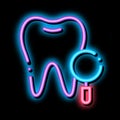 Dentist Stomatology Tooth Survay neon glow icon illustration