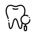 Dentist Stomatology Tooth Survay Vector Sign Icon