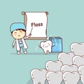 Dentist teach teeth use floss