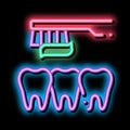 Dentist Teeth Cleaning neon glow icon illustration