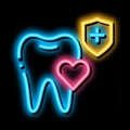 dentist teeth insurance neon glow icon illustration