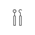 Dentist tool line icon