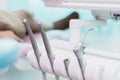 Dentist tool, varities of quipment Royalty Free Stock Photo