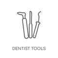 Dentist tools linear icon. Modern outline Dentist tools logo con