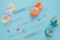 Dentist tools and orthodontic.