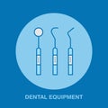 Dentist tools, orthodontics line icon. Dental care equipment sign, medical elements. Health care thin linear symbol for