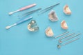 Dentist tools and prosthodontic. Royalty Free Stock Photo