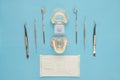 Dentist tools and prosthodontic. Royalty Free Stock Photo