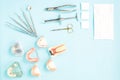 Dentist tools and prosthodontic.