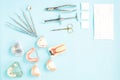 Dentist tools and prosthodontic. Royalty Free Stock Photo