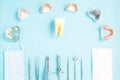 Dentist tools and prosthodontic. Royalty Free Stock Photo