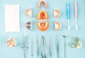 Dentist tools and prosthodontic.