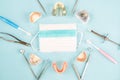 Dentist tools and prosthodontic.
