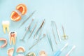 Dentist tools and prosthodontic. Royalty Free Stock Photo